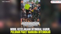 VIDEO: Mobil Kecelakaan Ditinggal Kabur, Puluhan Paket Narkoba Ditemukan