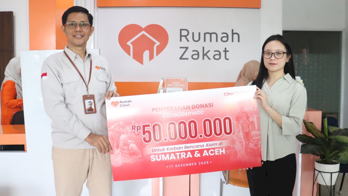 Wujud Kepedulian, CitraCosmetic Salurkan Donasi Rp50 Juta untuk Korban Bencana di Sumatera dan Aceh