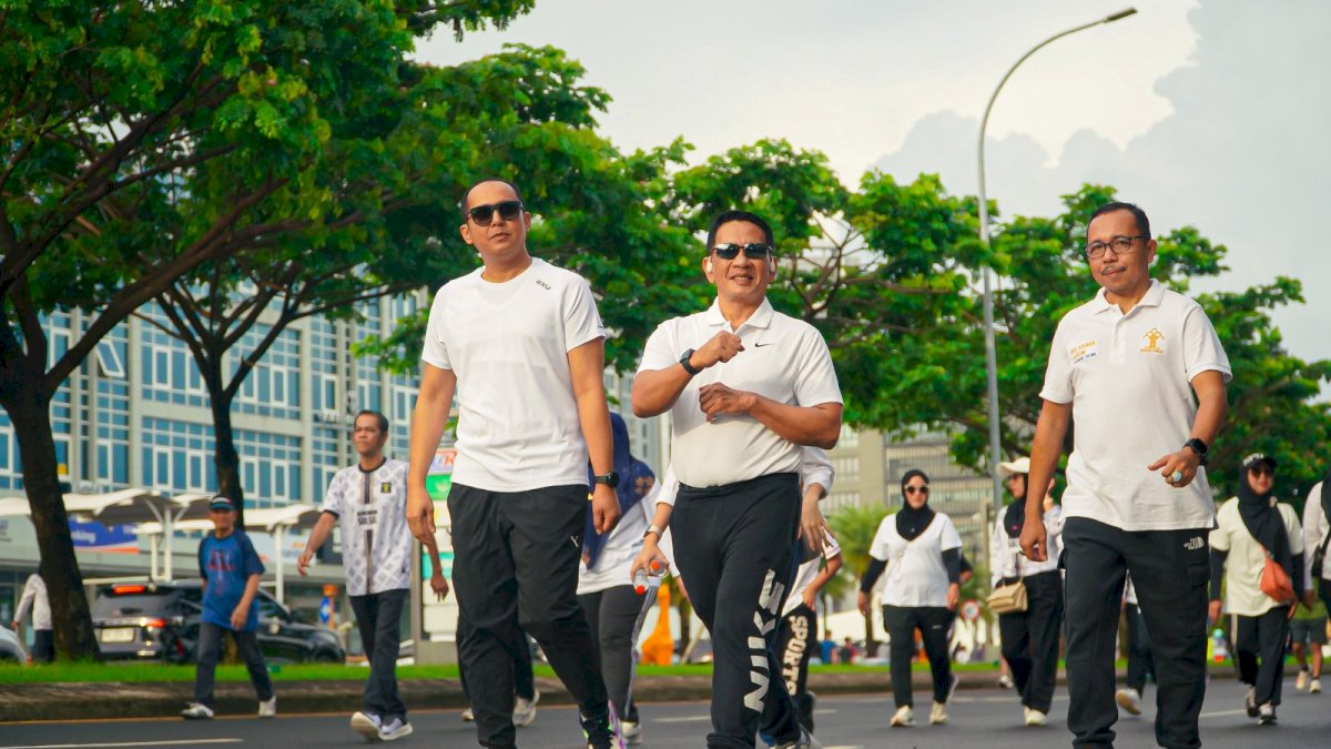 ASN Kanwil Kemenkum Sulsel Padati CPI dalam Jalan Sehat Lankum Carady