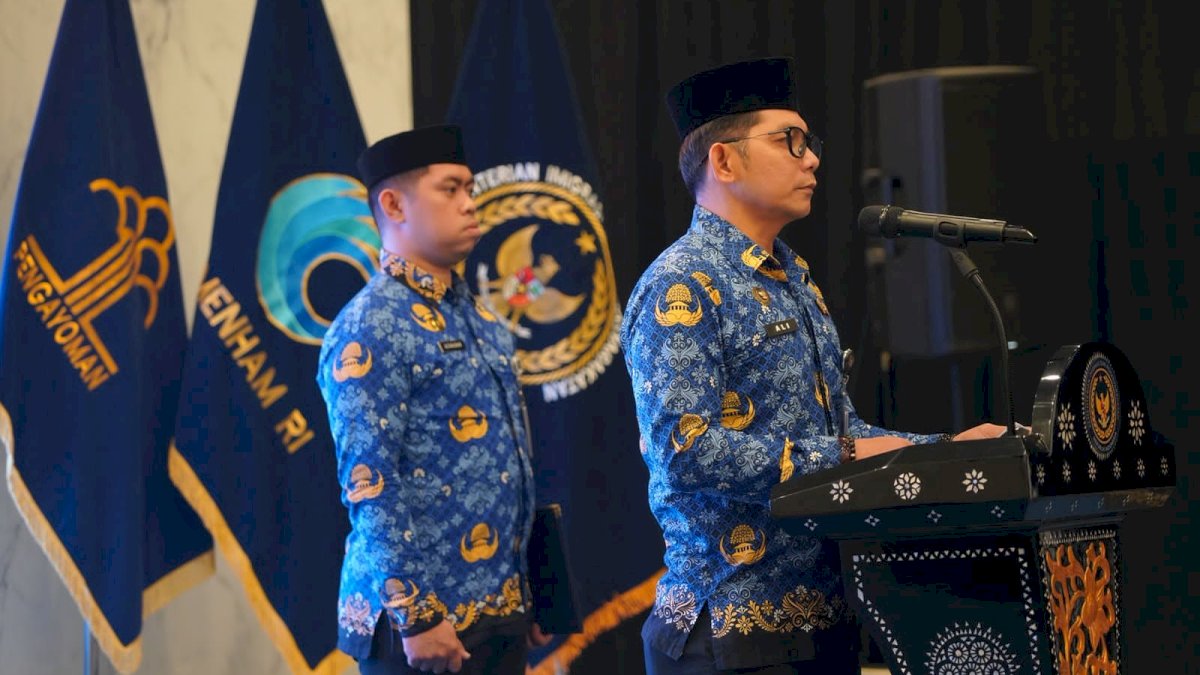 Upacara Bela Negara, Kanwil Kemenkum Sulsel Bersama Tiga Kanwil Teguhkan Komitmen Jaga Keutuhan Bangsa