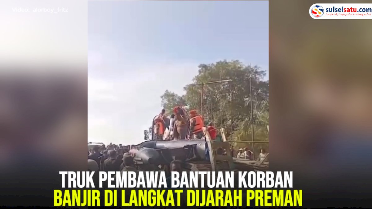 VIDEO: Truk Pembawa Bantuan Korban Banjir di Langkat Dijarah Preman