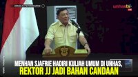 VIDEO: Menhan Sjafrie Hadiri Kuliah Umum di Unhas, Rektor JJ Jadi Bahan Candaan