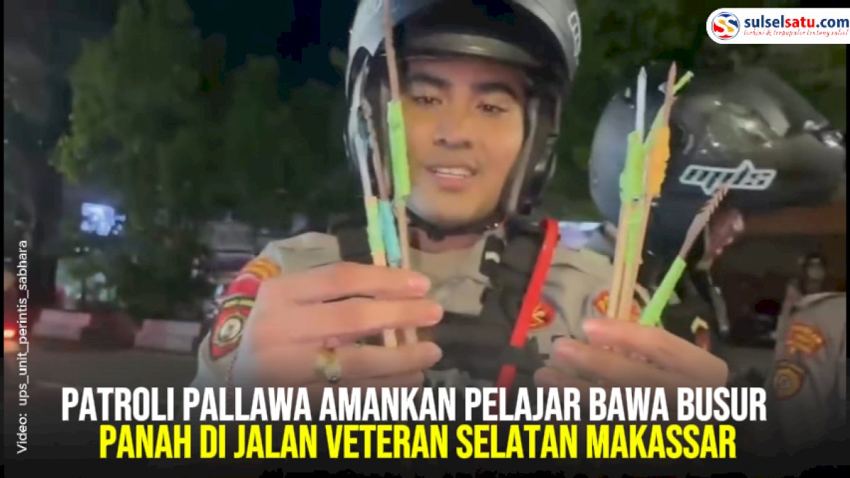 VIDEO: Patroli Pallawa Amankan Pelajar Bawa Busur Panah di Jalan Veteran Selatan Makassar