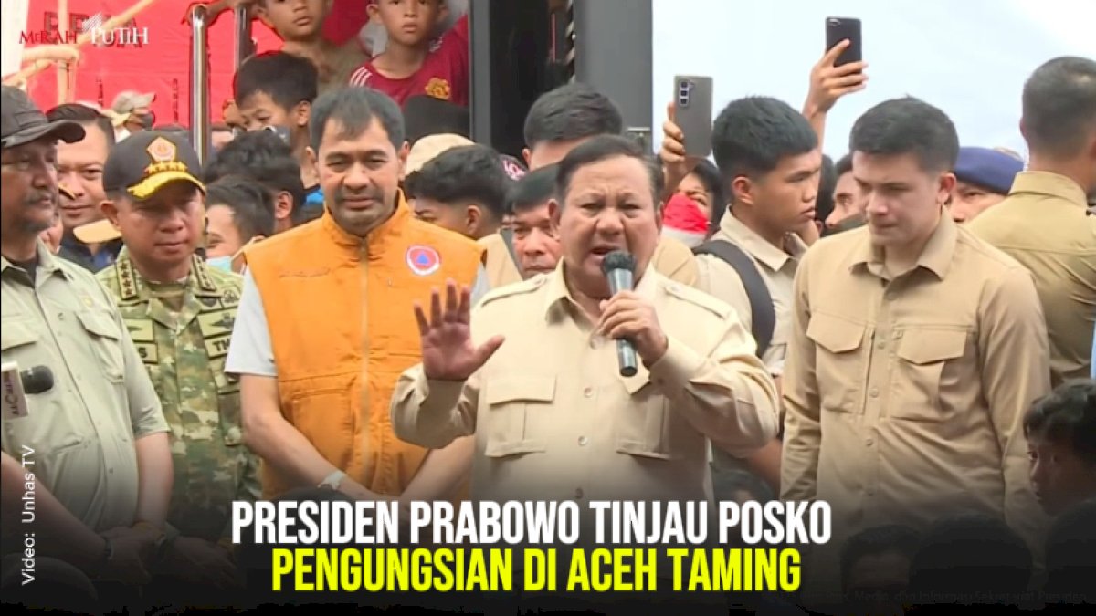 VIDEO: Presiden Prabowo Tinjau Posko Pengungsian di Aceh Taming