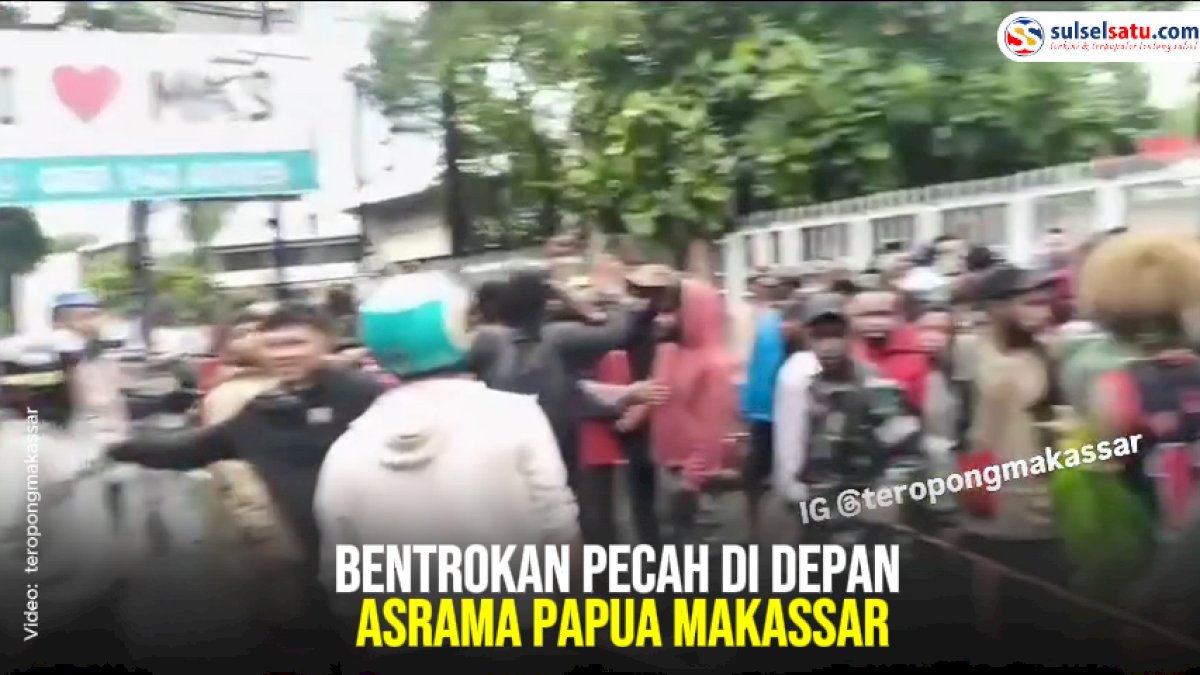 VIDEO: Bentrokan Pecah di Depan Asrama Papua Makassar