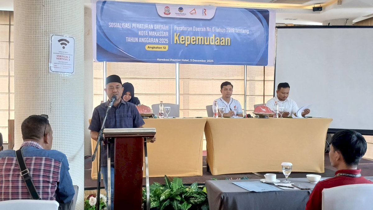 Sosialisasi Perda Kepemudaan, Jufri Pabe: Pemuda Harus Jadi Motor Perubahan di Kota Makassar