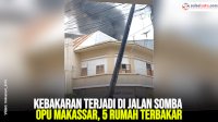 VIDEO: Kebakaran Terjadi di Jalan Somba Opu Makassar, 5 Rumah Terbakar