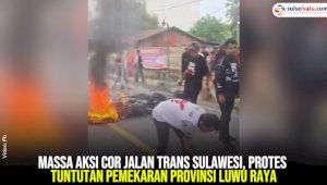 VIDEO: Massa Aksi Cor Jalan Trans Sulawesi, Protes Tuntutan Pemekaran Provinsi Luwu Raya