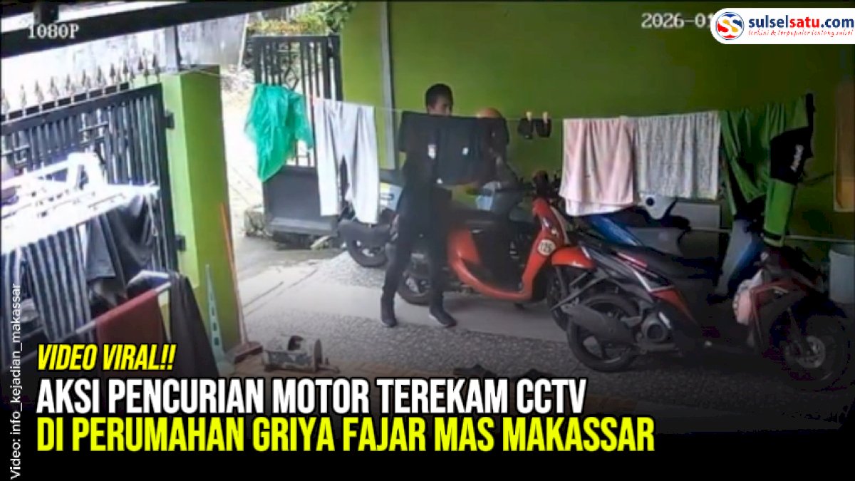 VIDEO: Aksi Pencurian Motor Terekam CCTV di Perumahan Griya Fajar Mas Makassar