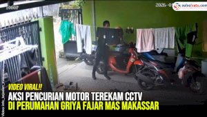 VIDEO: Aksi Pencurian Motor Terekam CCTV di Perumahan Griya Fajar Mas Makassar