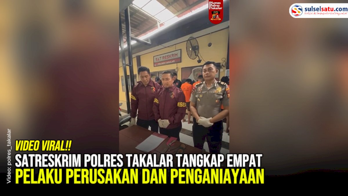 VIDEO:  Satreskrim Polres Takalar Tangkap Empat Pelaku Perusakan dan Penganiayaan
