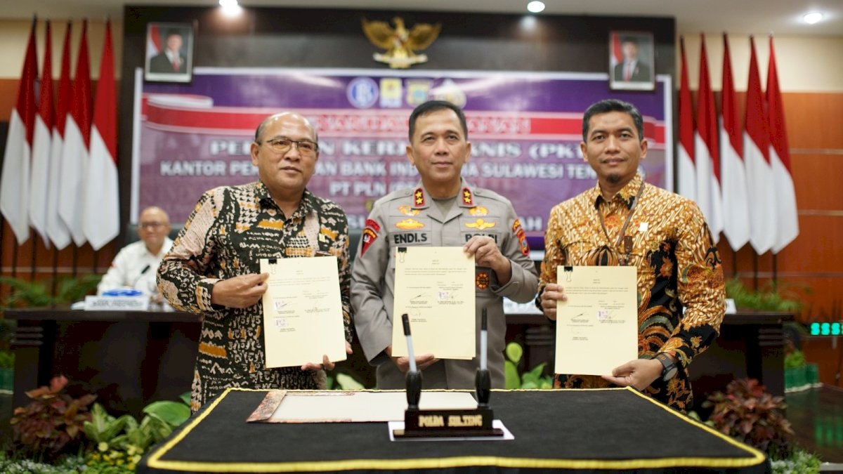 PLN UIP Sulawesi dan Polda Sulteng Tanda Tangan Pedoman Kerja Teknis
