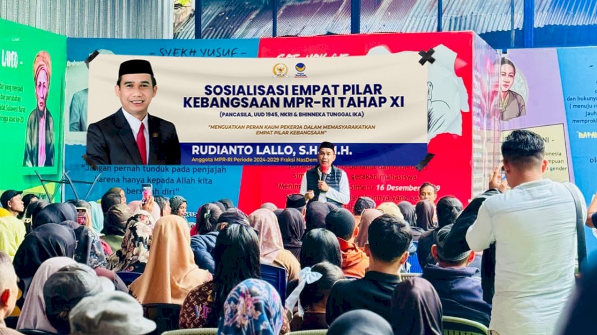 Lindungi Hak Pekerja, Rudianto Lallo Sosialisasi Empat Pilar Kebangsaan