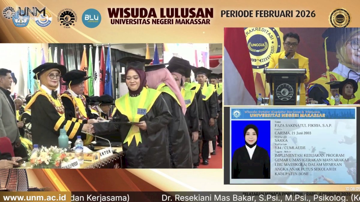 UNM Kukuhkan 1.000 Lulusan, IPK Rata-Rata Tembus 3,72