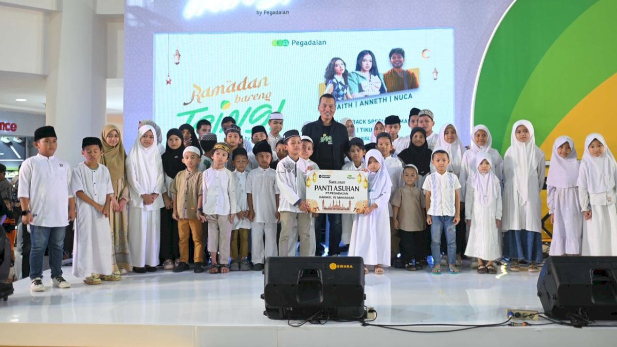 Ramadhan Bareng Tring, Pegadaian Kanwil SulSelBara Maluku Santuni Anak Panti di Makassar