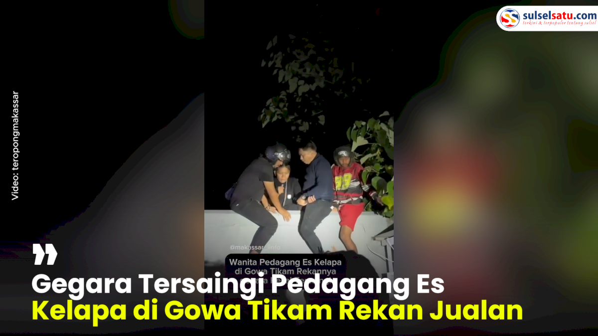 VIDEO: Gegara Tersaingi Pedagang Es Kelapa di Gowa Tikam Rekan Jualan