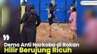 VIDEO: Demo Anti Narkoba di Rokan Hilir Berujung Ricuh, Rumah Diduga Bandar Dibakar Massa