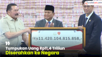 VIDEO: Tumpukan Uang Rp11,4 Triliun Diserahkan ke Negara, Hasil Denda Satgas PKH