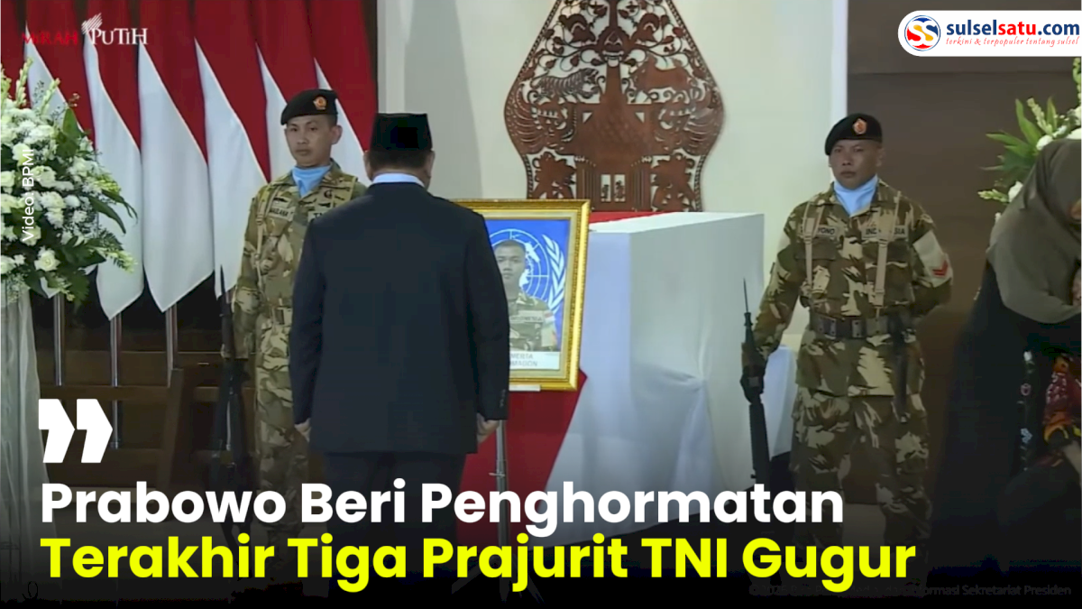 VIDEO: Prabowo Beri Penghormatan Terakhir Tiga Prajurit TNI Gugur di Misi PBB Lebanon