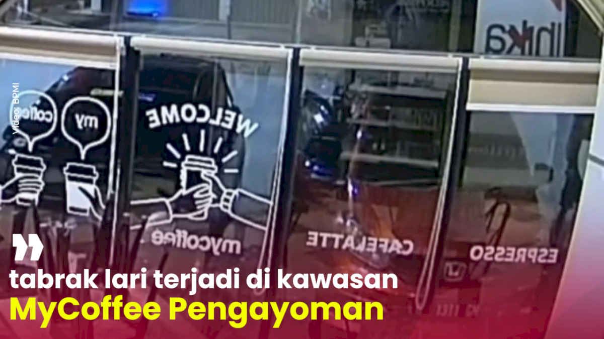 VIDEO: Tabrak Lari di MyCoffee Pengayoman, Mobil Brio Oranye Kabur Usai Menabrak Dinding Kaca