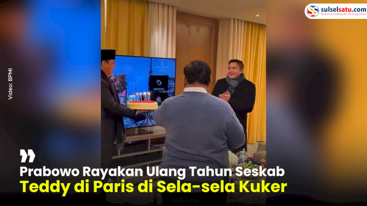 VIDEO: Prabowo Rayakan Ulang Tahun Seskab Teddy di Paris di Sela-sela Kunjungan Kerja