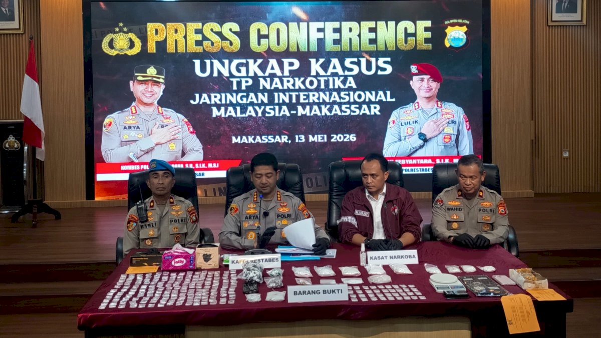 Polisi Gagalkan Peredaran Sabu 1,45 Kg di Makassar, 6 Pengedar dan 1 Bandar Ditangkap