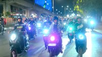 Asmo Sulsel Ajak 300 Komunitas Scoopy Touring Malam Sambil Kampanyekan #Cari_Aman