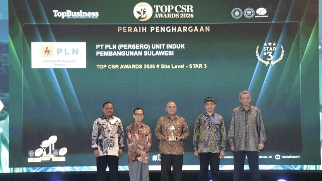 PLN UIP Sulawesi raih penghargaan TOP CSR Awards 2026. Foto: Istimewa.