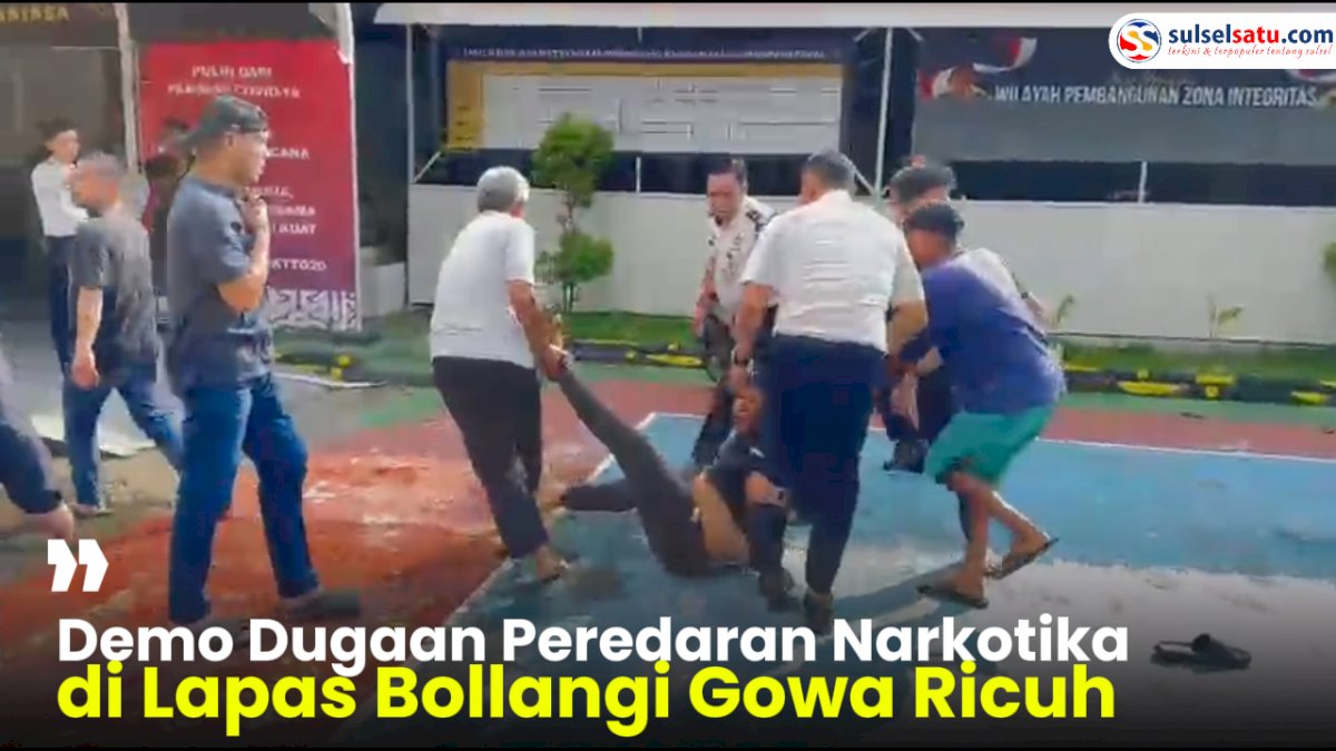 VIDEO: Demo Dugaan Peredaran Narkotika di Lapas Bollangi Gowa Ricuh