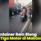 VIDEO: Truk Kontainer Rem Blong Tabrak Tiga Motor di Makassar