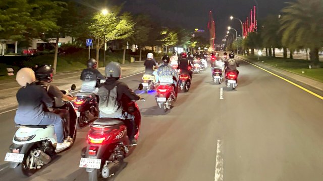 Night Ride Asmo Sulsel bersama HASCI Makassar. Foto: Istimewa.