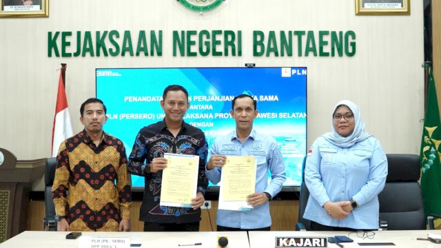 PLN kerja sama Kejari Bantaeng kawal proyek SUTT 150 kV di Bantaeng. Foto: Istimewa.