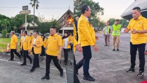 Usman Marham Antar Ketum Bahlil ke Bandara, Muhidin Dinilai sebagai Lokomotif Suksesnya Musda Golkar Sulsel