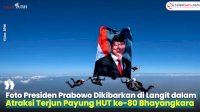 VIDEO: Foto Presiden Prabowo Dikibarkan di Langit dalam Atraksi Terjun Payung HUT ke-80 Bhayangkara