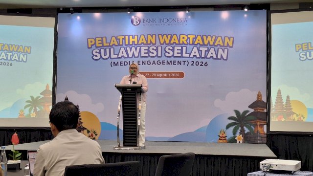 Deputi Kepala Divisi BI Sulsel Lidyawatie Lamakampali saat pembukaan pelatihan wartawan di Bali. Foto: Sri Wahyu Diastuti / Sulselsatu.com.