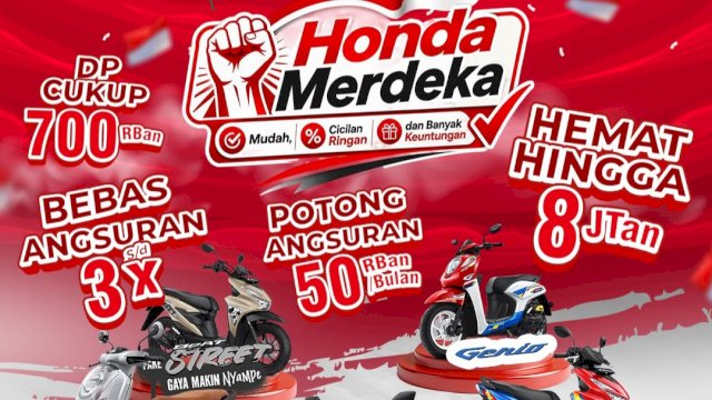 Promo Merdeka Honda yang bisa didapatkan konsumen. Foto: Istimewa.
