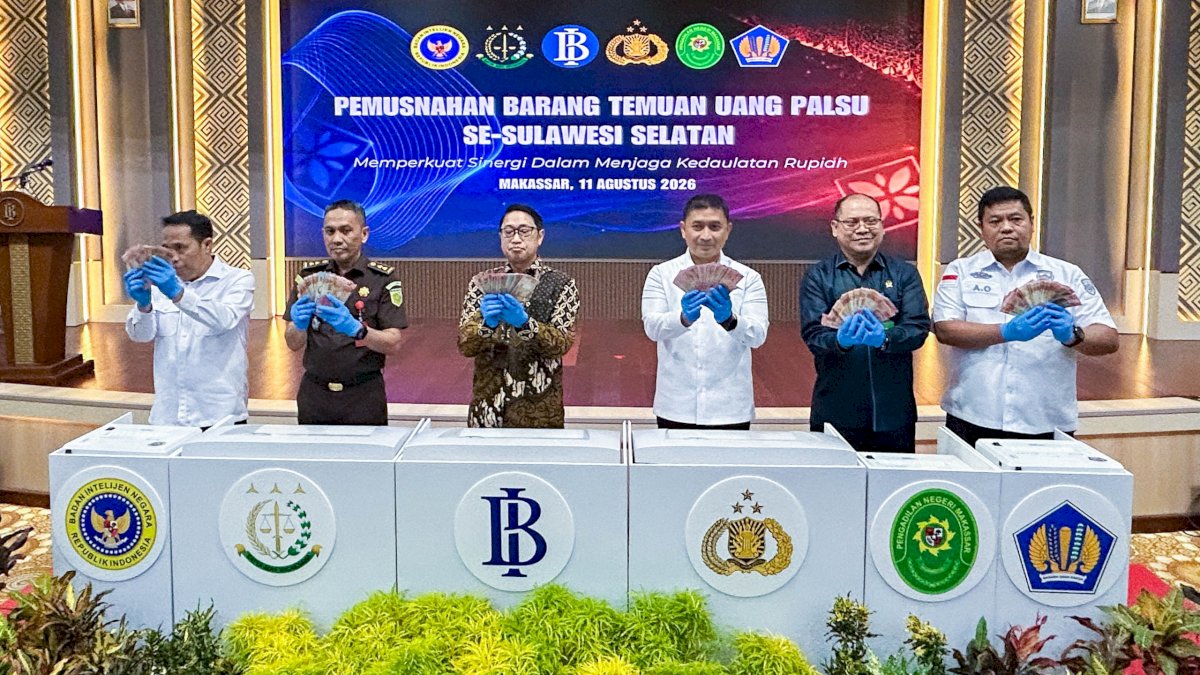 BI Sulsel Musnahkan 4.144 Lembar Rupiah Palsu