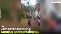 VIDEO: Jembatan Gantung Ambruk Saat Diresmikan