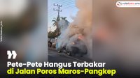 VIDEO: Pete-Pete Hangus Terbakar di Jalan Poros Maros-Pangkep
