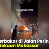 VIDEO: Mobil Terbakar di Jalan Perintis Kemerdekaan Makassar