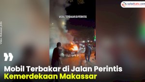 VIDEO: Mobil Terbakar di Jalan Perintis Kemerdekaan Makassar