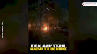 VIDEO: Demo di Jalan AP Pettarani Makassar Berujung Bentrok