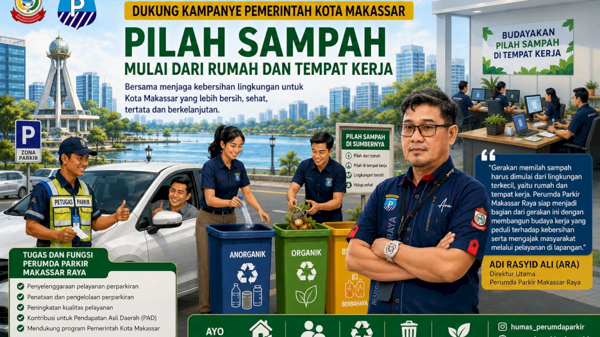Perumda Parkir Makassar Raya Dukung Gerakan Pilah Sampah dari Rumah dan Tempat Kerja