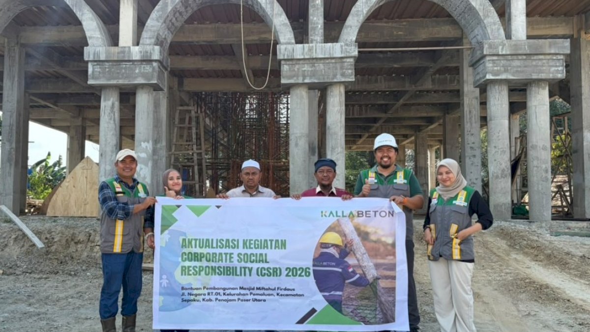 Kalla Beton Suplai Ready Mix Pembangunan Masjid di Sepaku